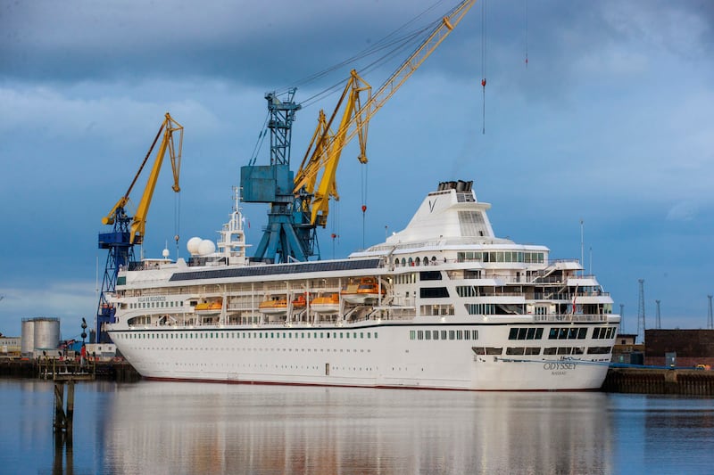 Villa Vie Residences’ Odyssey cruise ship at Belfast Port