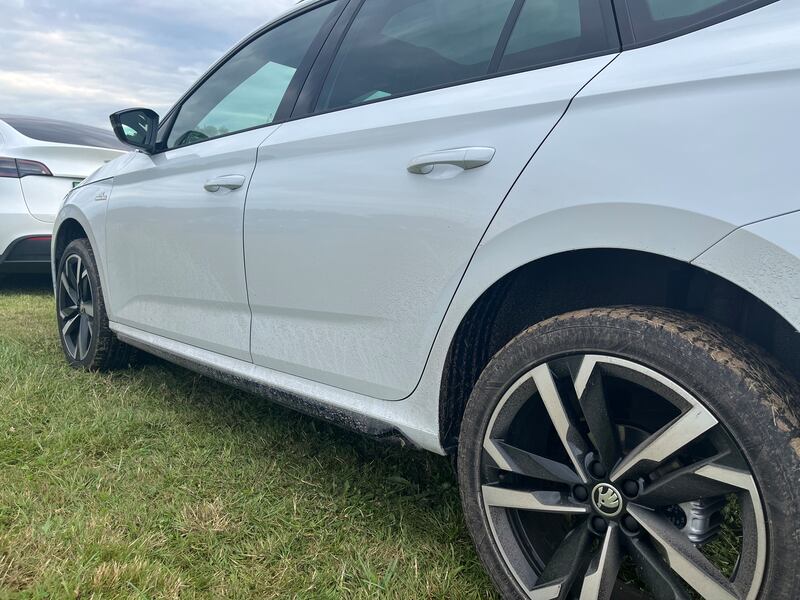 The Kamiq managed to navigate its way around the muddy fields of Goodwood.