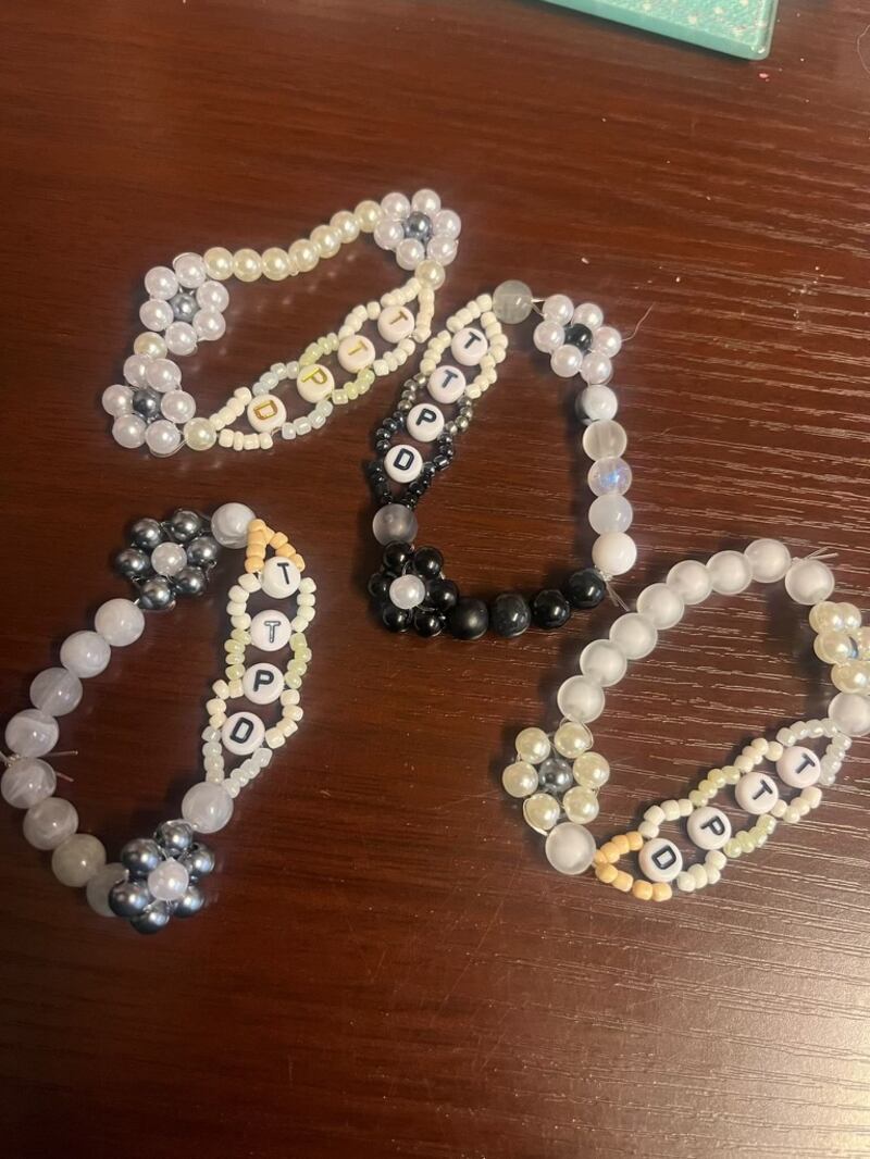 Kayleigh Gore has made bracelets themed around each one of Taylor Swift’s albums
