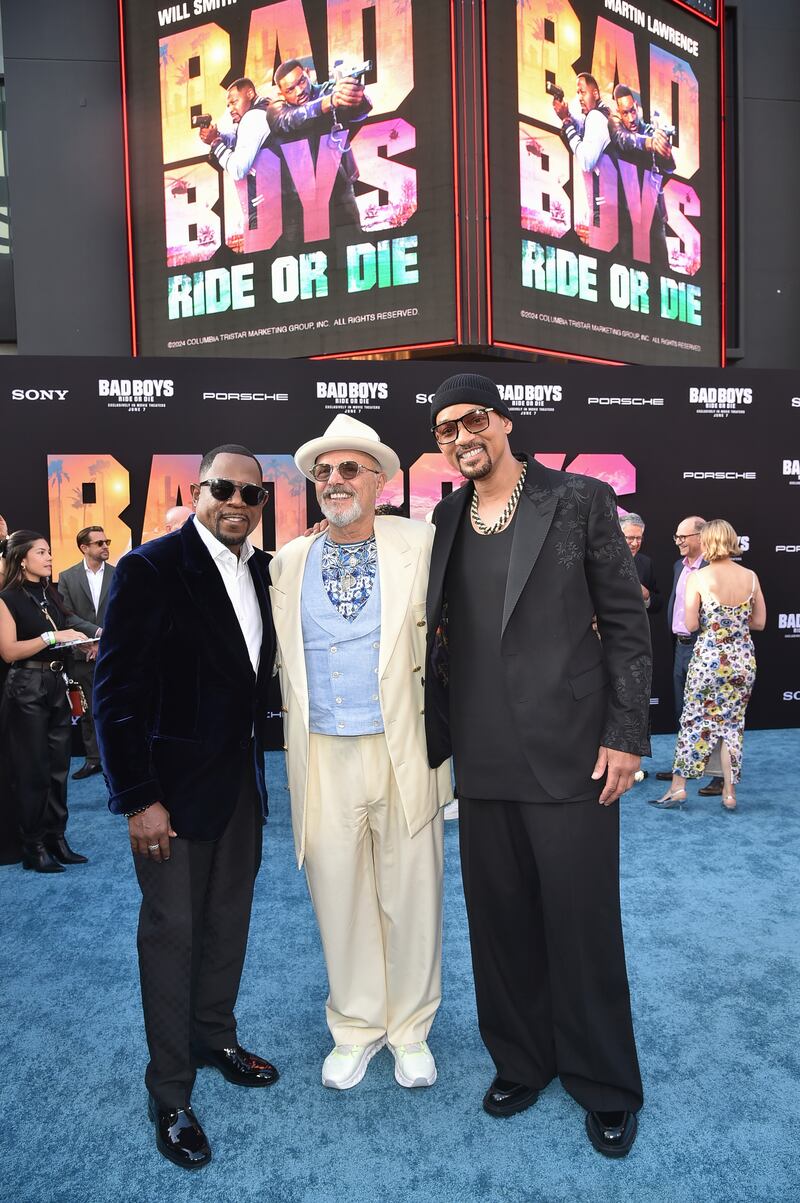 From left to right, Martin Lawrence, Joe Pantoliano and Will Smith arrive at the premiere of Bad Boys: Ride Or Die (Richard Shotwell/Invision/AP)