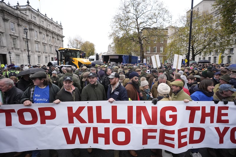 Farmers protest in central London over the changes to inheritance tax