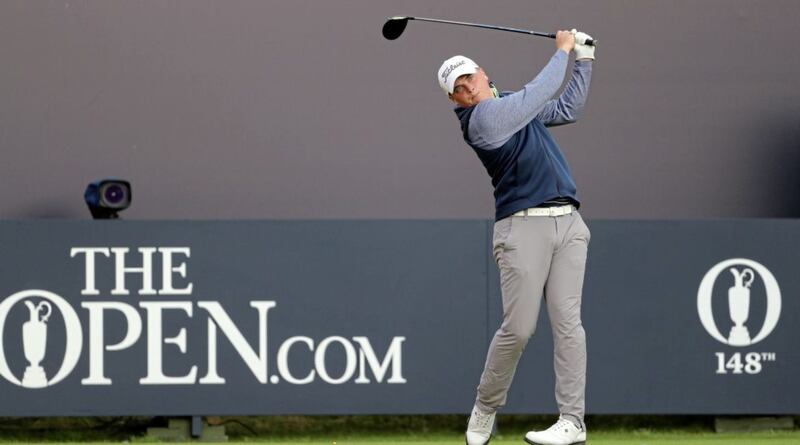 Republic of Ireland's James Sugrue tees off the first during day one of The Open Championship 2019 at Royal Portrush Golf Club. 