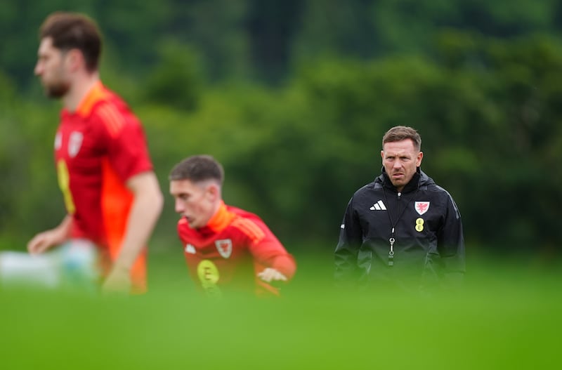 New Wales manager Craig Bellamy oversees a training session ahead of their Nations League opener against Turkey