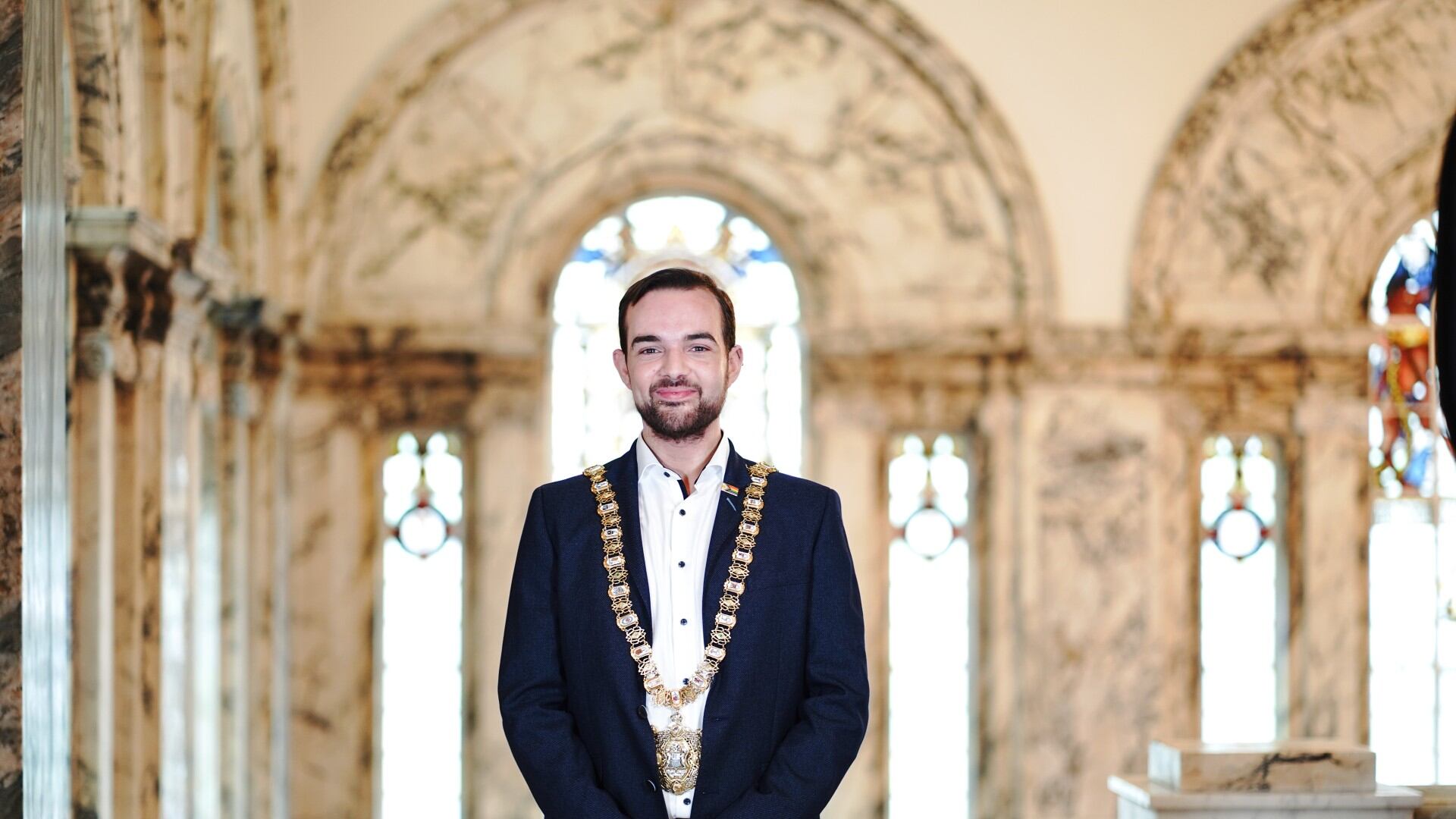 New Lord Mayor of Belfast, Cllr Mickey Murray.