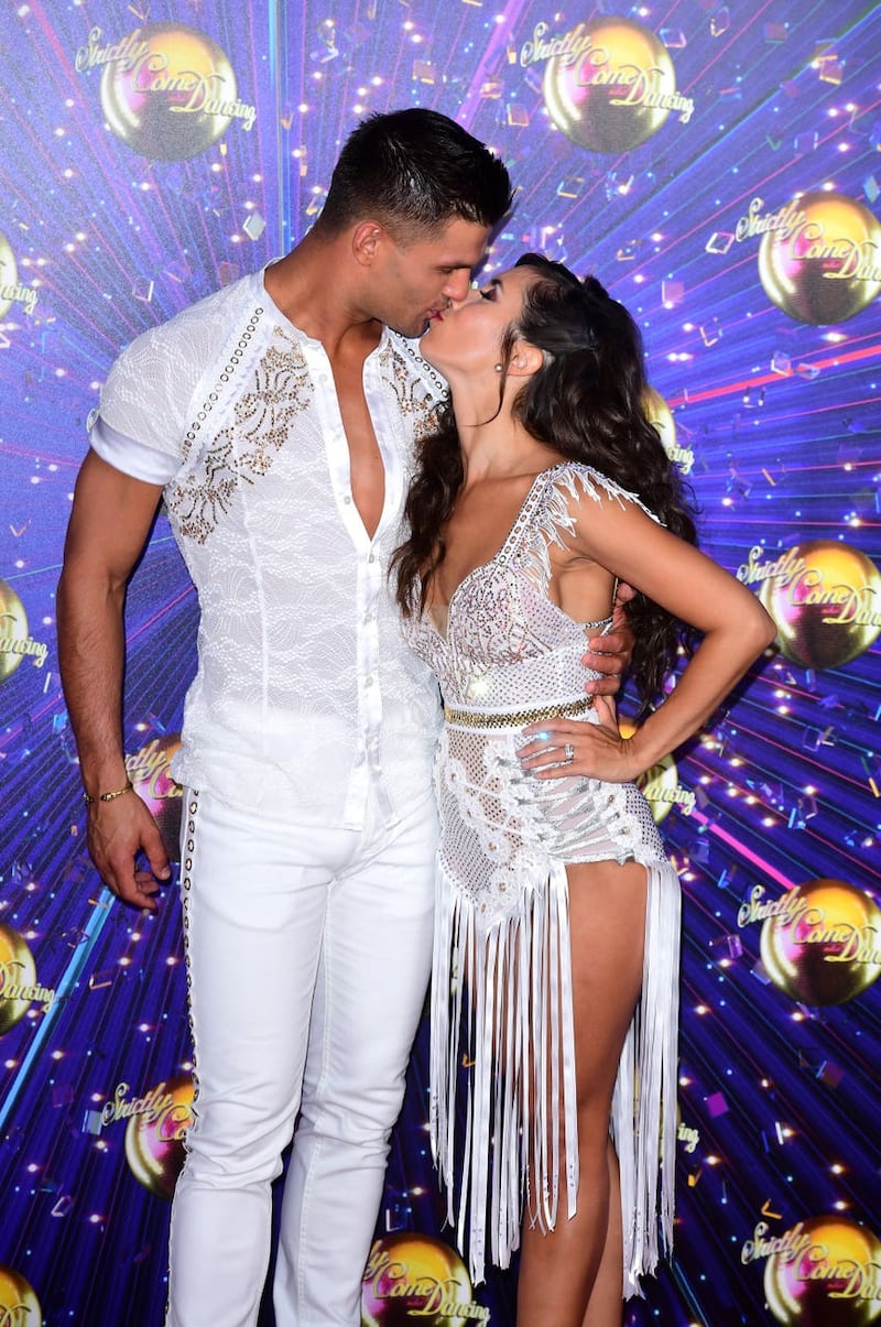 Aljaz Skorjanec and Janette Manrara arriving at the red carpet launch of Strictly Come Dancing 2019