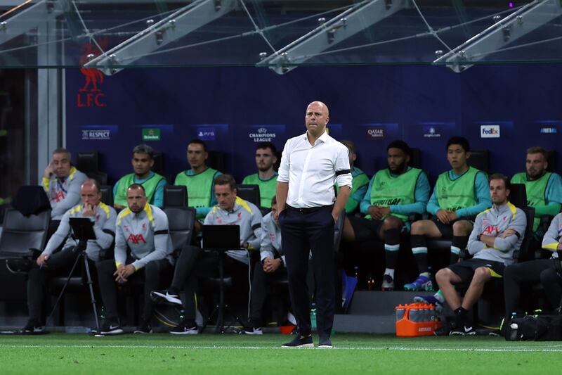 Liverpool manager Arne Slot during the UEFA Champions League stage match in Milan