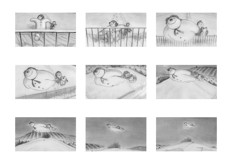 A storyboard from The Snowman & The Snowdog