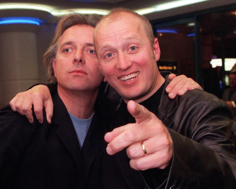 Rik Mayall, left, and Adrian Edmondson, who starred opposite each other in Bottom
