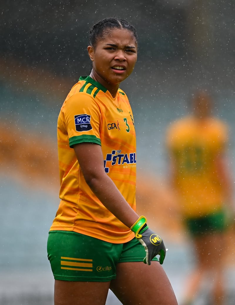 Abigail Temple Asokuh in a Donegal kit during a game