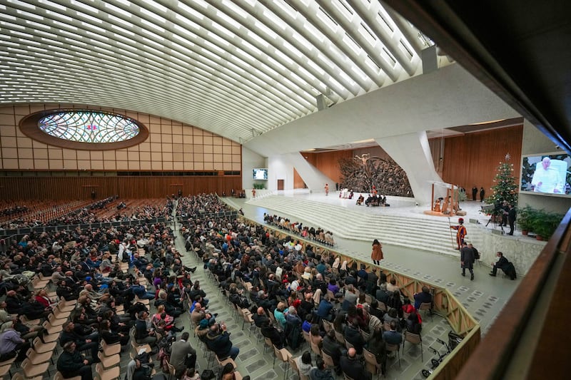 Pope Francis addressed workers at the Vatican (Andrew Medichini/AP)