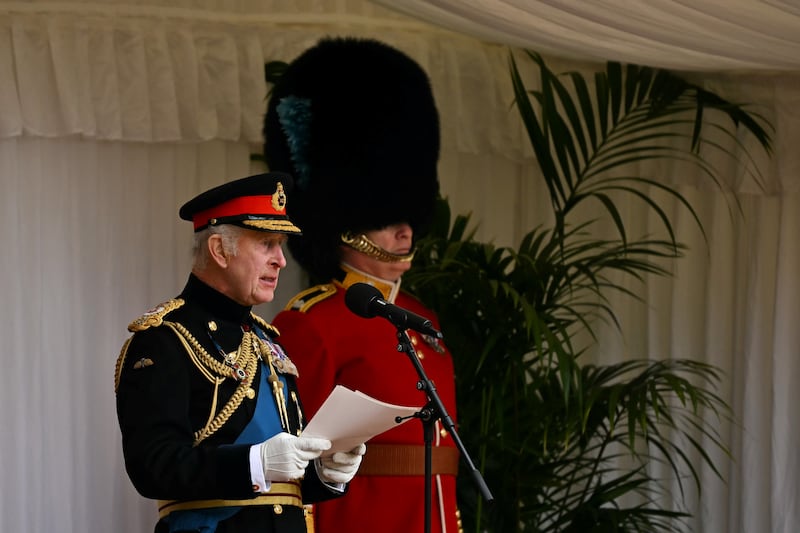 Charles praised the Irish Guards ‘professionalism, courage and humour’