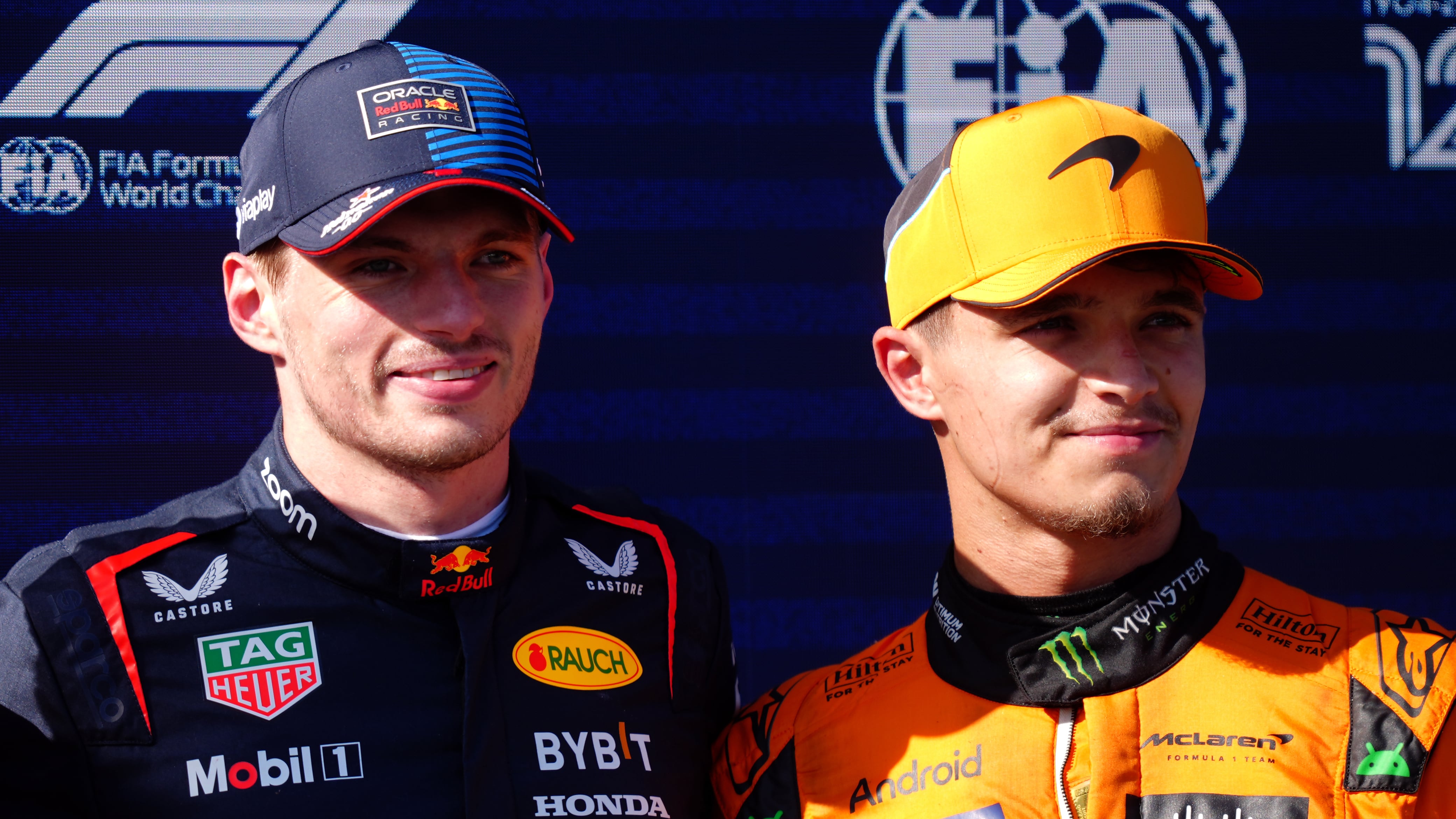 Max Verstappen and Lando Norris will start first and second on the grid in Austria