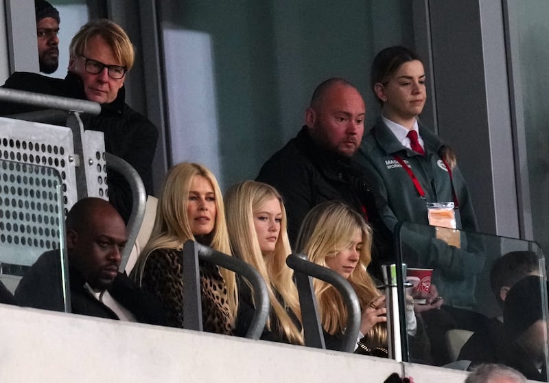 Claudia Schiffer in the stands watching the Premier League match between Brentford and Nottingham Forest at the Gtech Community Stadium