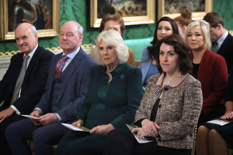 Camilla attends an event hosted by the Queen’s Reading Room to mark World Poetry Day at Hillsborough Castle