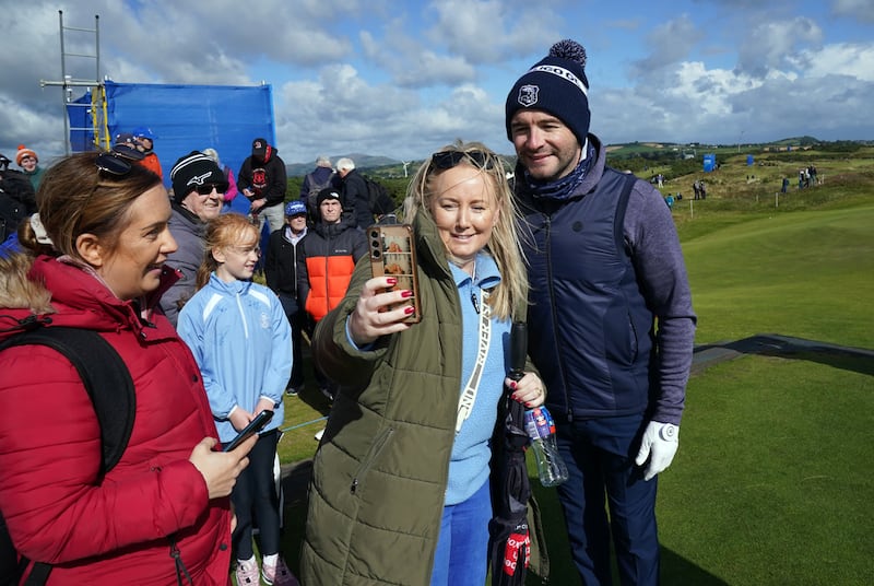 Westlife singer Shane Filan with fans during the Amgen Irish Open. PICTURE: BRIAN LAWLESS/PA