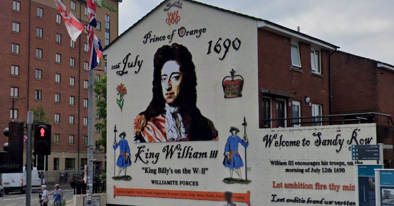 Tuesday's rally against the demolition of the Boyne Bridge is being held at the King William mural in Sandy Row.