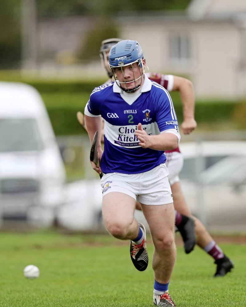 After sustaining life threatening injuries, Odhr&aacute;n McKenna fought his way back on to the hurling field and played a full-throttle senior league game against Cushendall two-and-a-half years later - but having weighed up the risks, made the tough decision to retire soon afterwards. Picture by John McIlwaine