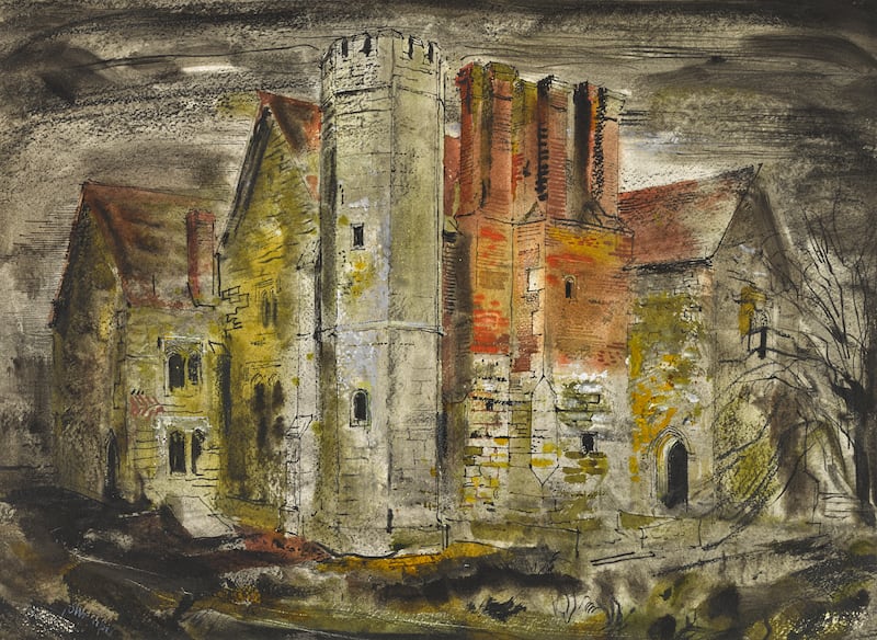 John Piper's painting of her home Notley Abbey could fetch £12,000 (Sotheby's)