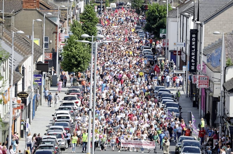 Protests such as those held this summer in Newry in support of Daisy Hill Hospital reflect genuine public concern over the future of health services in their areas. Picture by Jonathan Porter/Press Eye 