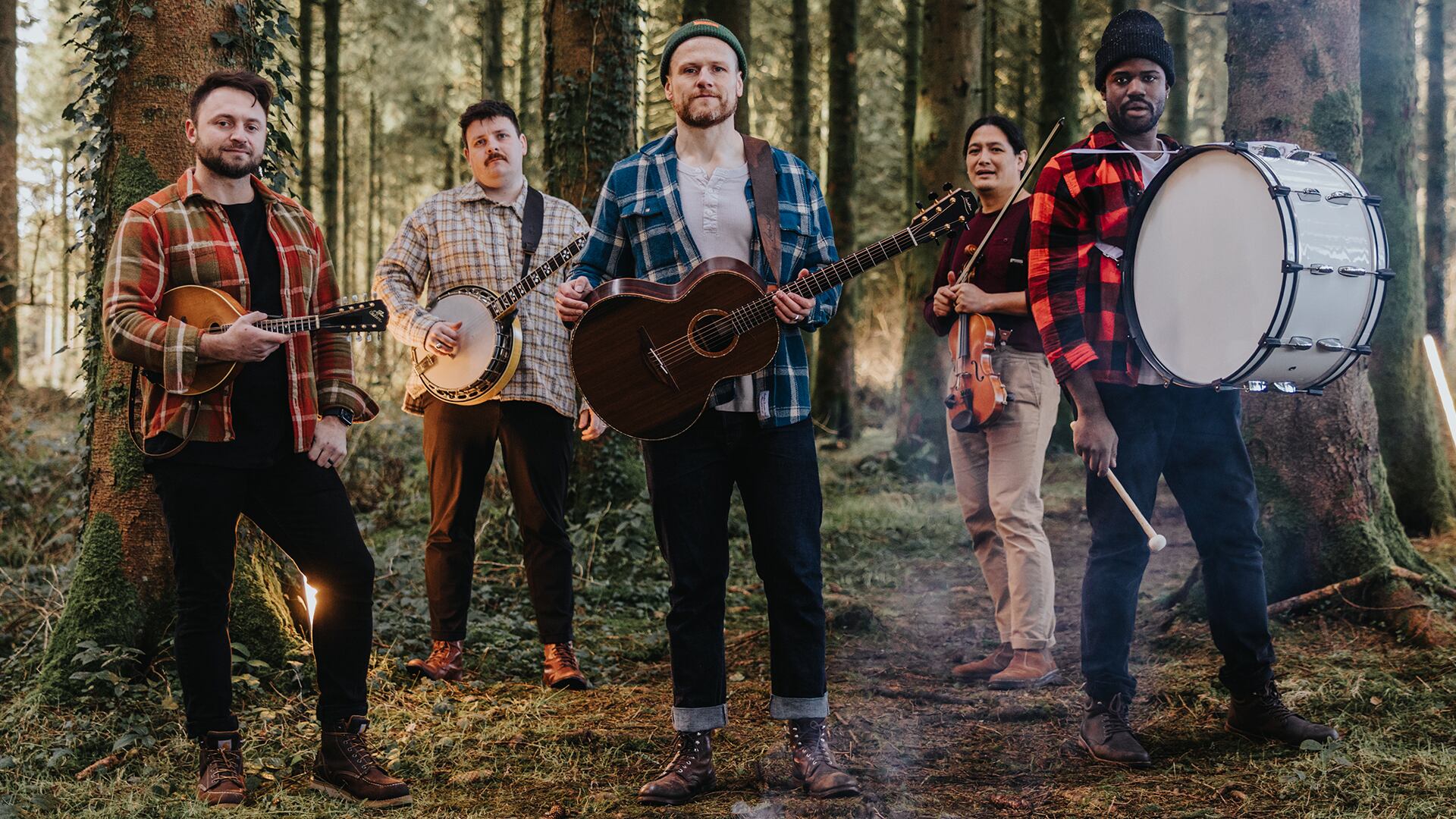 Rend Collective’s current line-up Will Pearce, Stephen Mitchell, Chris Llewellyn, Jonathan Chu and Daniel Jones
