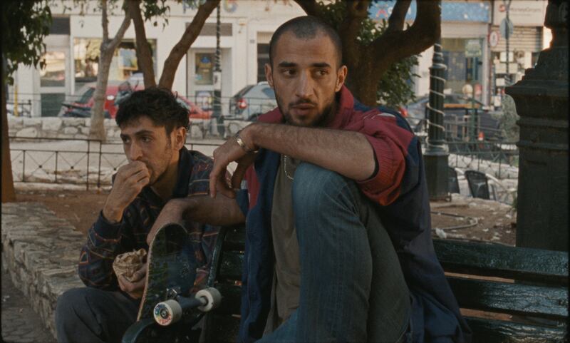 Displaced by conflict in Gaza, Chatila (Mahmood Bakri) and Reda (Aram Sabbagh) star in To A Land Unknown