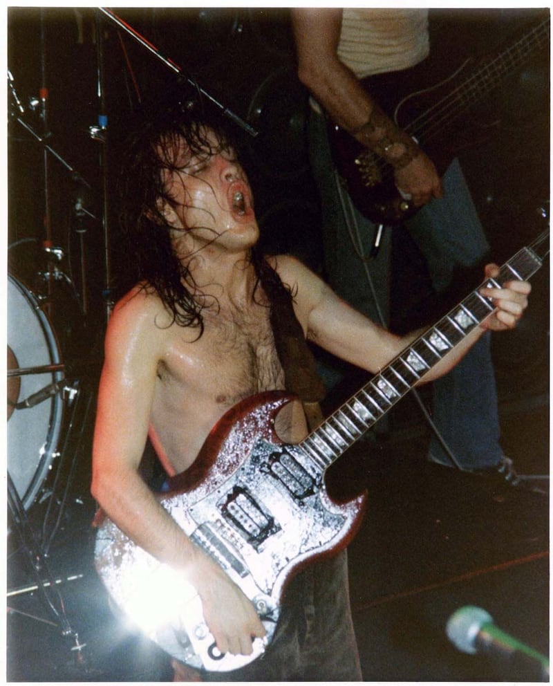 AC/DC perform at the Ulster Hall in August 1979