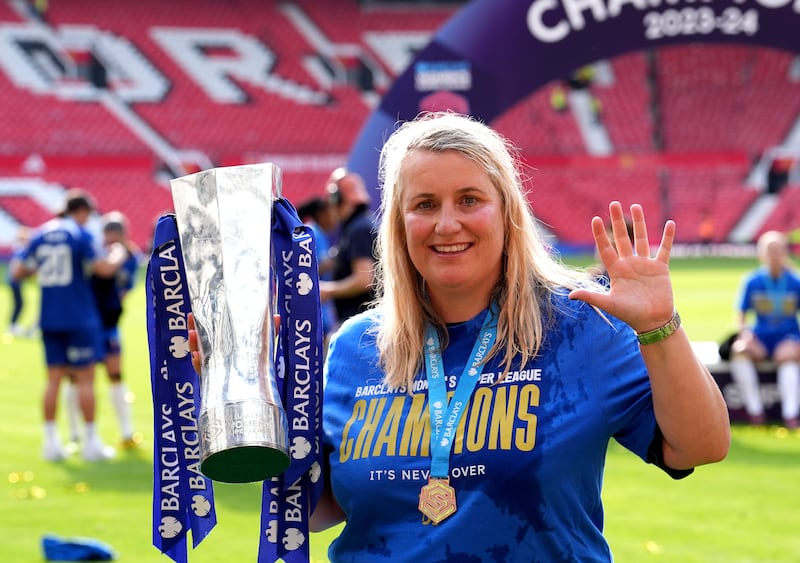 Emma Hayes left Chelsea after guiding them to a fifth successive WSL title