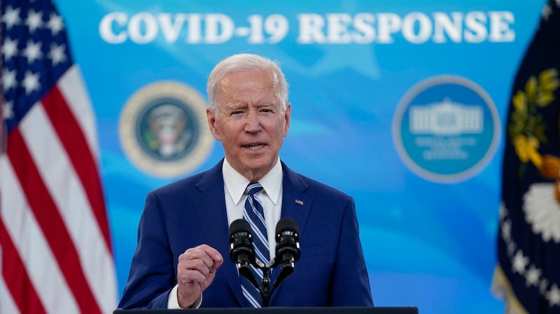 President Joe Biden during an event on Covid-19 vaccinations and the response to the pandemic, on the White House campus, in 2021 (Evan Vucci/AP)