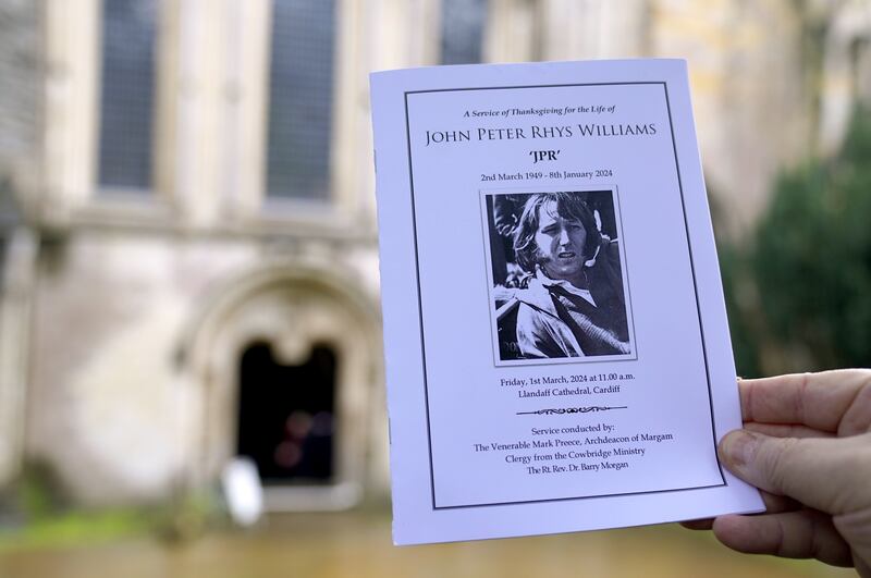 The order of service ahead of a memorial service for John Peter Rhys Williams at Llandaff Cathedral