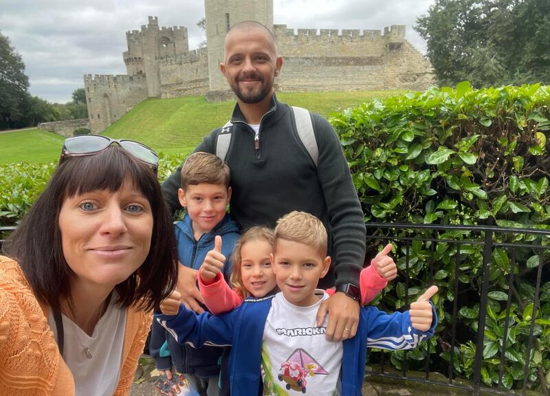 Robert Seaward with wife Shelley and their three children