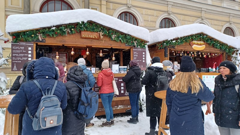 Warming drinks at Cesky Krumlov.