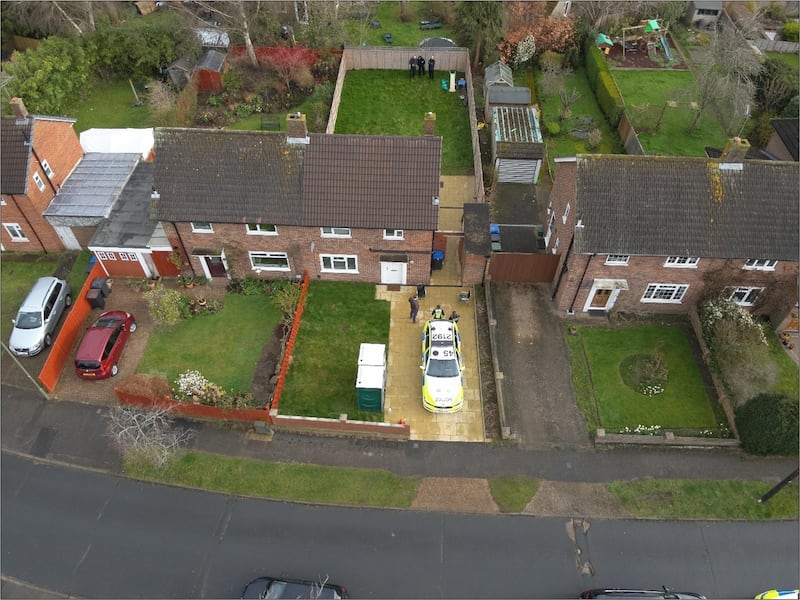 The family house on Hammond Road in Woking, Surrey, where the body of 10-year-old Sara Sharif was found