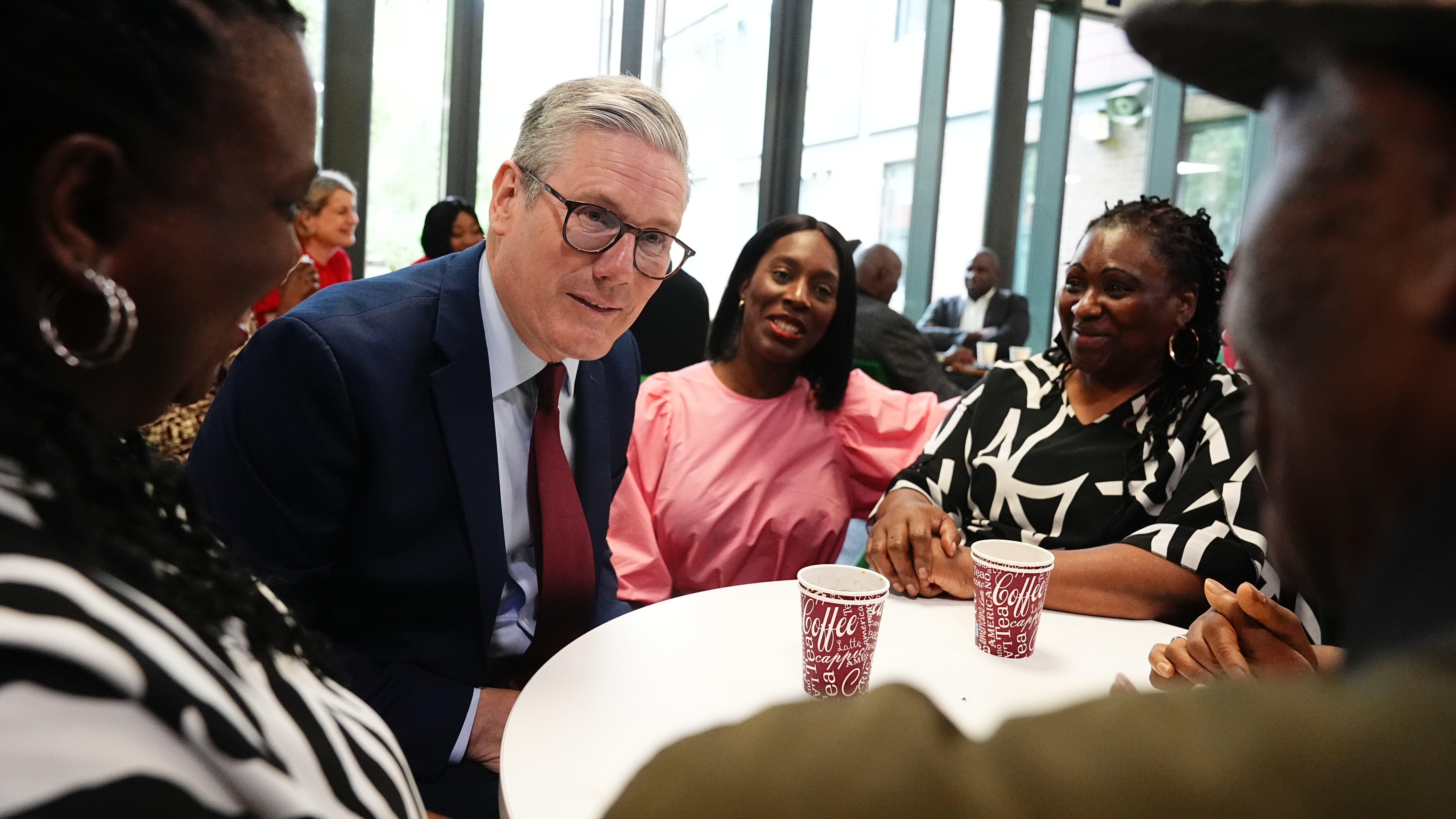 Labour Party leader Sir Keir Starmer attends a coffee morning with members of the Windrush generation