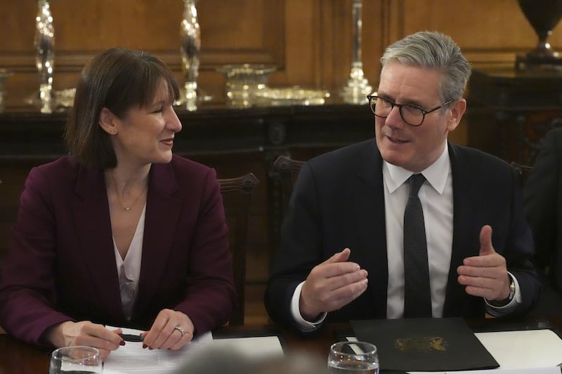 Sir Keir Starmer and Rachel Reeves during an investment roundtable discussion in Downing Street in November