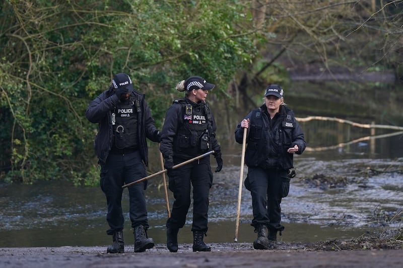 Police at the scene near Scribers Lane