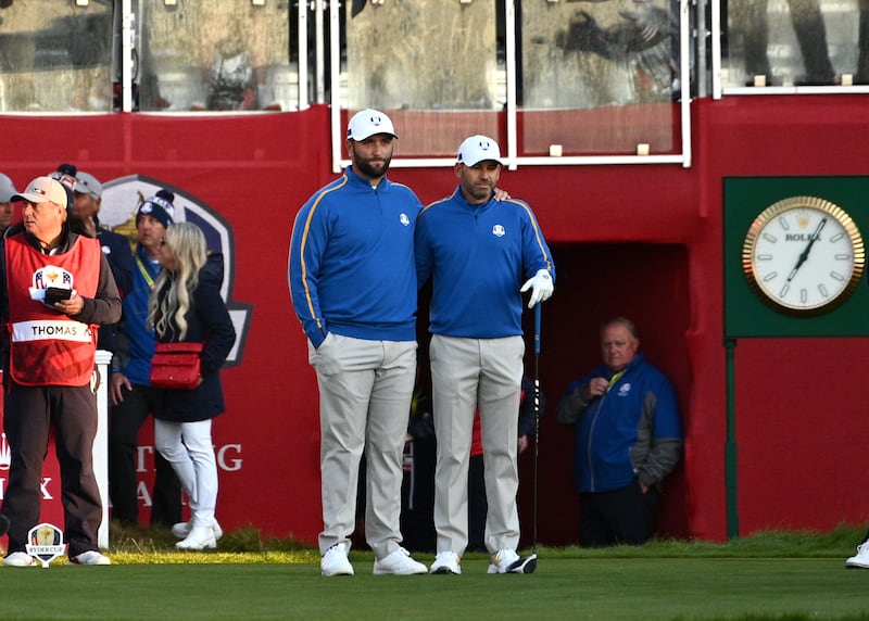 Jon Rahm (left) has reiterated his support for Sergio Garcia as both men aim to qualify for the Ryder Cup