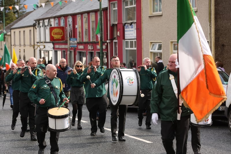 Bands taking part in the Easter commemoration. Picture by Mal McCann