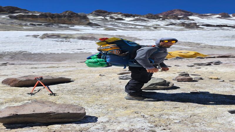 The adventurer had to carry 50kg of gear and equipment while covering a distance of 1,730 miles across South America (Oli France)