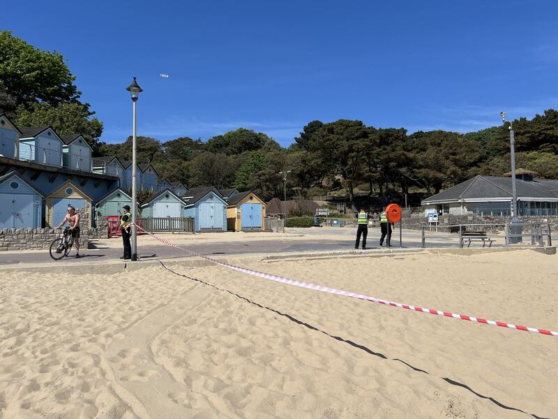 The beach was closed off after the incident