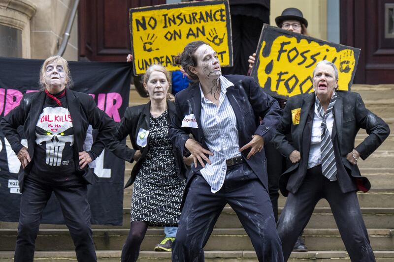 The activists performed a Killer Driller dance routine as part of their protest