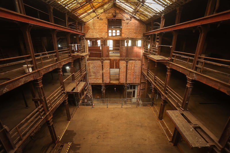 The central atrium of Riddel's Warehouse on Ann Street, Belfast. Picture Mal McCann