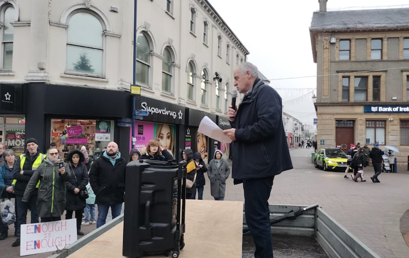 A rally was held in Coleraine's town centre (Gemma Brolly)