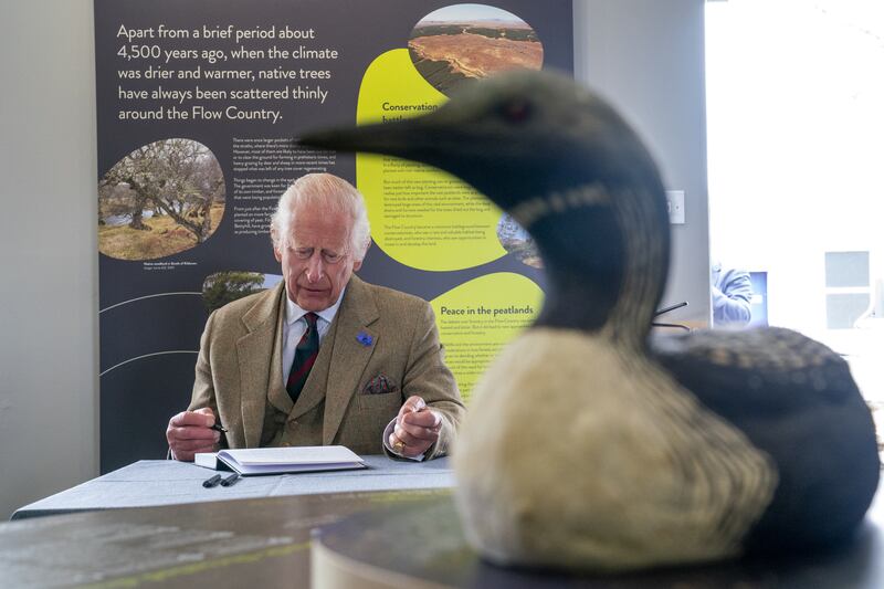 Charles signed the visitor book at Forsinard Flows Visitor Centre