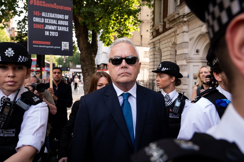 Former BBC broadcaster Huw Edwards arriving at Westminster Magistrates’ Court