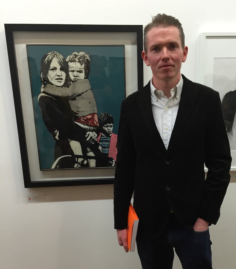 Lorcan Vallely pictured with one of his paintings that was selected for the Royal Hibernian Academy Annual exhibition