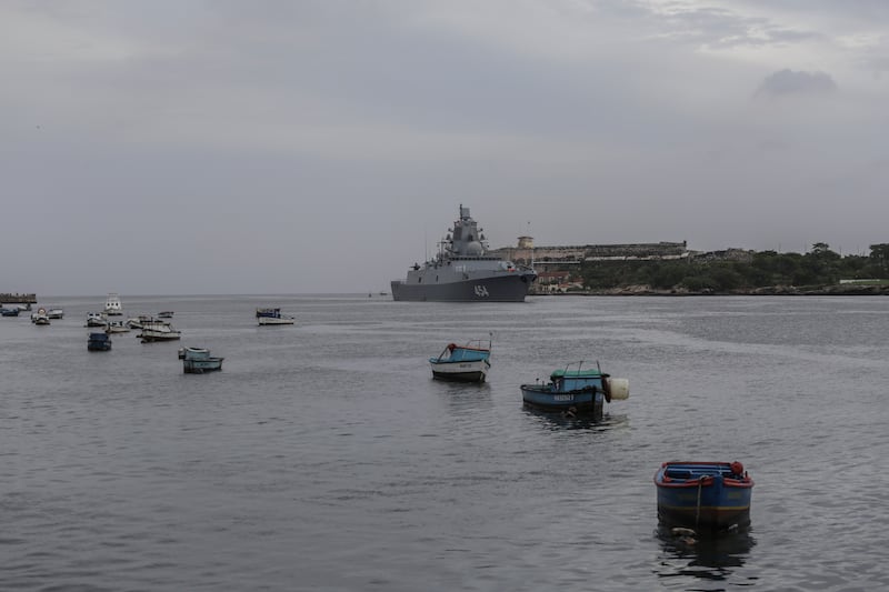 A fleet of Russian warships has reached Cuban waters (Ariel Ley/AP)