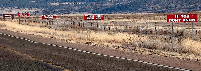 Vintage Burma-Shave roadside signs