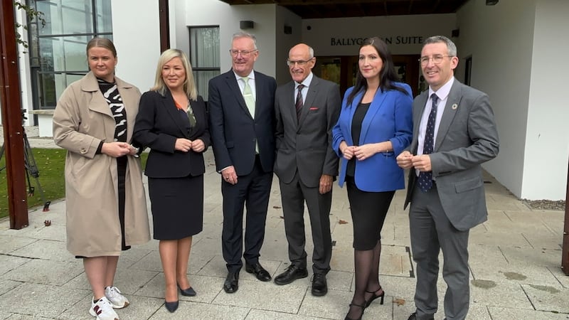 The ministers gathered with Professor Bangoa at a hotel outside Belfast for a keynote