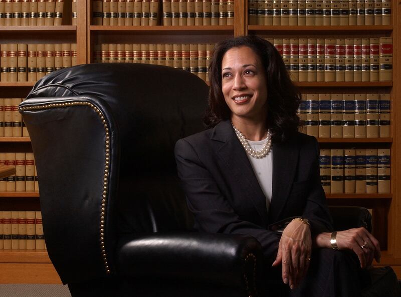 Then-San Francisco district attorney Kamala Harris poses for a portrait in San Francisco, June 18, 2004 (Jose Sanchez/AP)