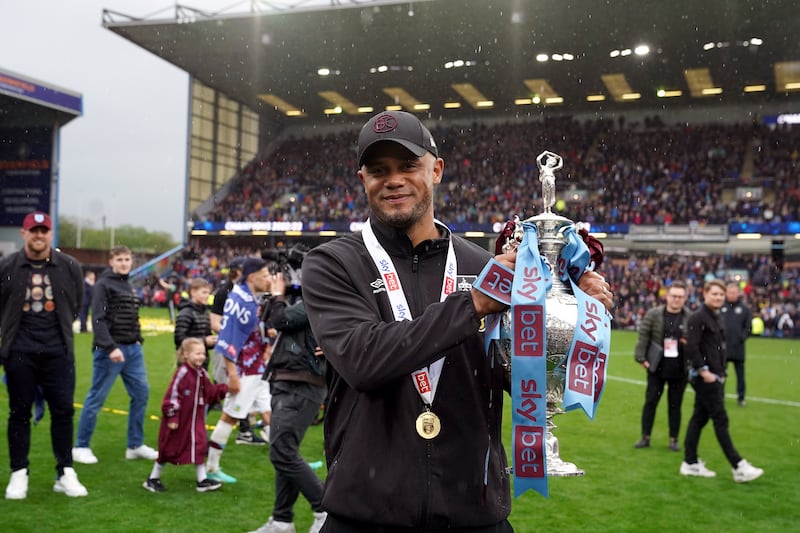 Vincent Kompany won the Sky Bet Championship title with Burnley in 2023